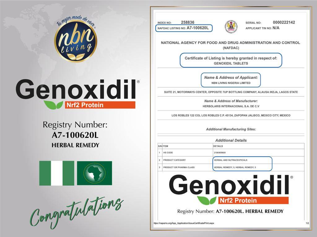 certificado Genoxidil
